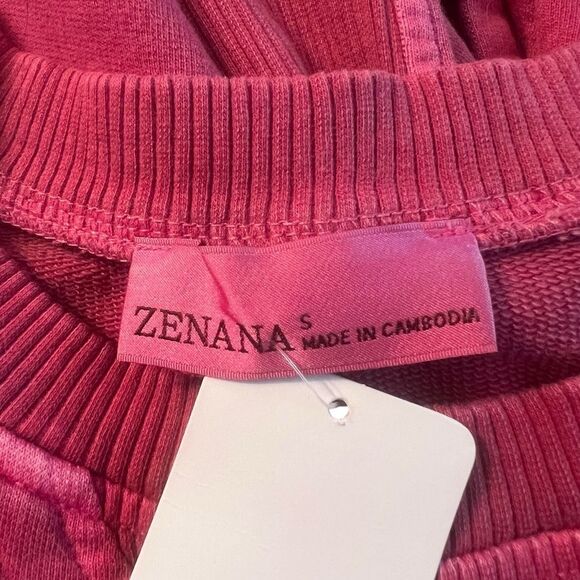 NWT! Zenana pink crew neck sweater. Size small - Picture 3 of 8